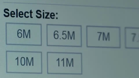 "Select Size" button. Internet Shopping. Stock Footage 10763250