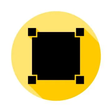 Select , text outline icon in long shadow style Stock Illustration