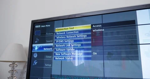 Select from the tv menu the tv update Panasonic TV Stock Footage 79439942