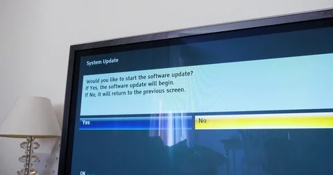 Select from the tv menu the tv update Panasonic TV Stock Footage 79439987