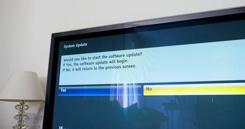 Select from the tv menu the tv update Panasonic TV Stock Footage 79440352