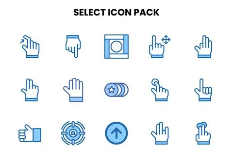 Select Two Colour Bundle Icons Pack Stock Illustration