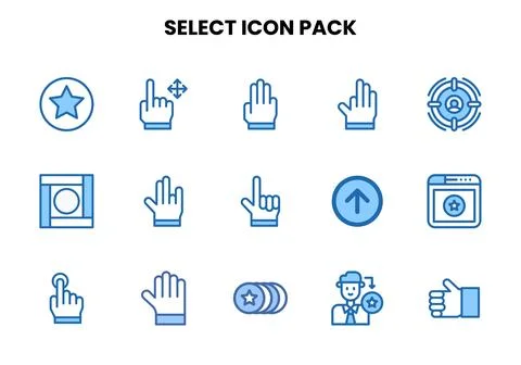 Select Two Colour UI Icons Pack Ilustração Stock