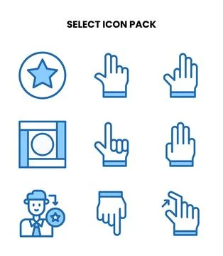 Select Two Colour UI Icons Pack Stock Illustration