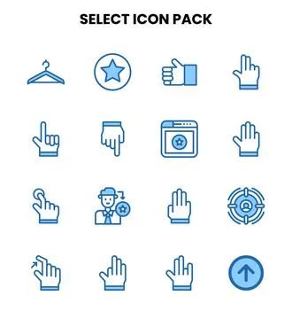 Select Two Colour Vector Icons Pack Stock Illustration