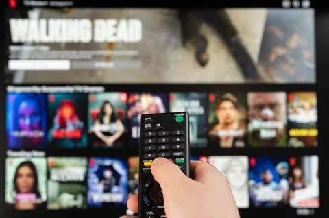 Select video on Netflix platform Stock Photos