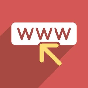 Select Website Flat Longshadow Square Icon Illustrazione stock