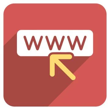 Select Website Flat Rounded Square Icon with Long Shadow イラスト素材