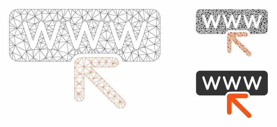Select Website Vector Mesh Network Model and Triangle Mosaic Icon Illustrazione stock