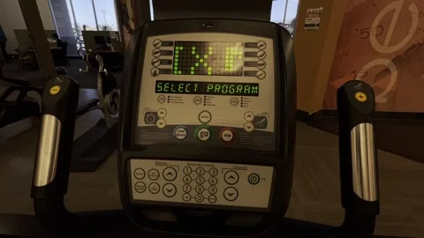 Select Workout Display on Fitness Machine Equipment 스톡 동영상 241557085