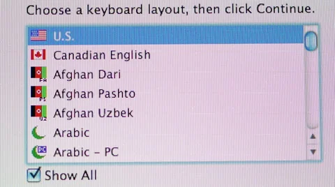 Select your keyboard layout on Apple Computer Stock Footage 46518472