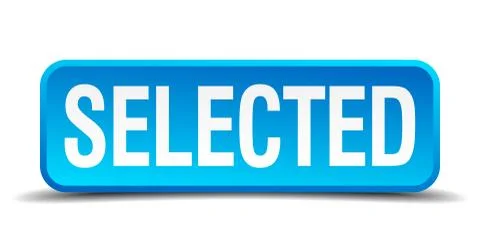 Selected blue 3d realistic square isolated button Stock Illustration