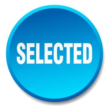 Selected blue round flat isolated push button Stock Illustration