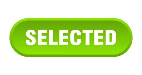 Selected button. selected rounded green sign. selected Stock Illustration