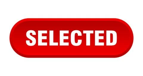Selected button. selected rounded red sign. selected Stock Illustration