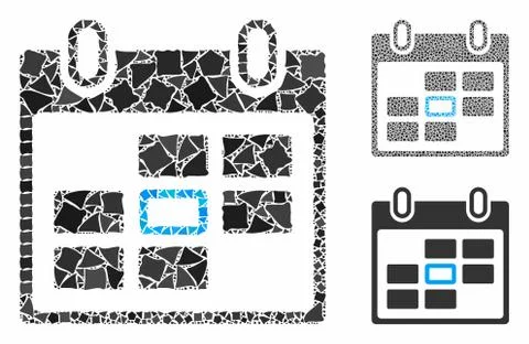 Selected calendar day Composition Icon of Abrupt Parts 스톡 일러스트