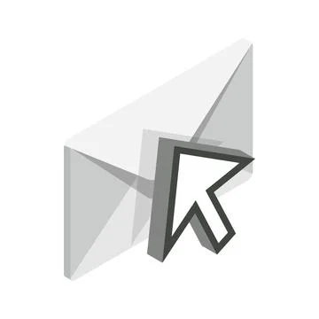 Selected email icon, isometric 3d style 스톡 일러스트