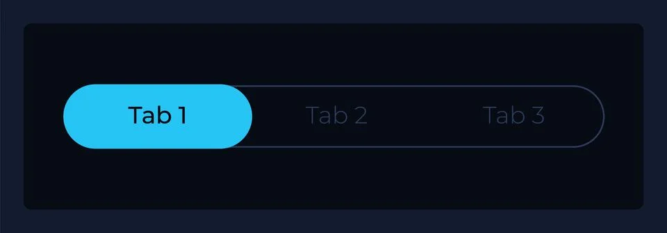 Selected first tab in menu UI element template Stock Illustration