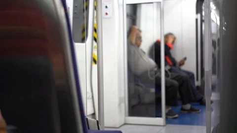 Selected focus on a man looking at the mobile phone Video stock 110976706