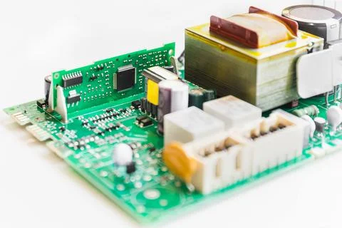 Selected focus microprocessor for electronic circuit board. Stock Photos