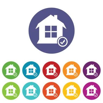Selected house icon set Stock Illustration