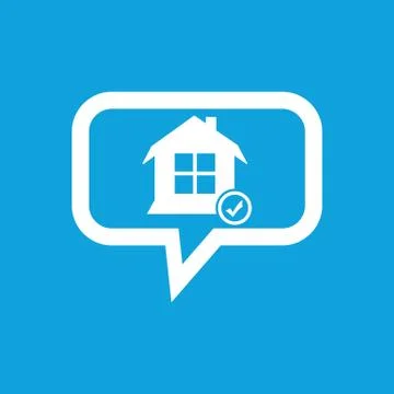 Selected house message icon Stock Illustration