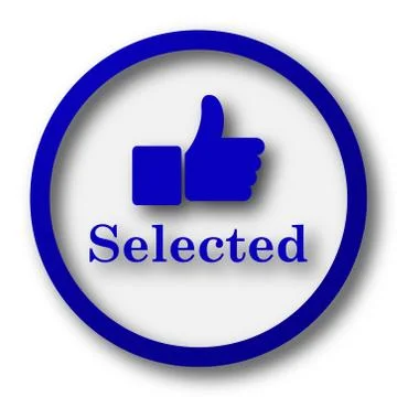 Selected icon. Blue internet button on white background.. Illustrazione stock