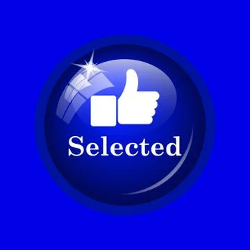 Selected icon. Internet button on blue background. . Stock Illustration