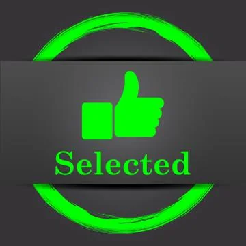 Selected icon. Internet button with green on grey background.. Stock Illustration