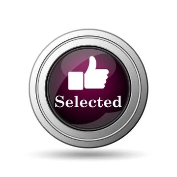 Selected icon. internet button on white background.. Stock Illustration
