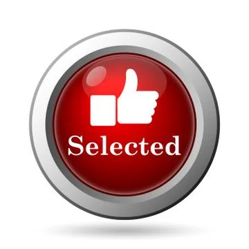 Selected icon. Internet button on white background.. Stock Illustration