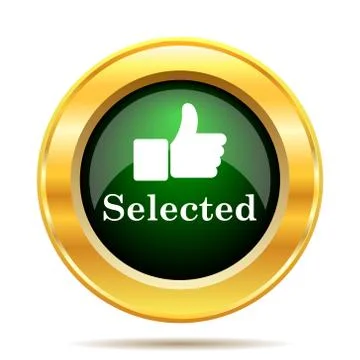 Selected icon. Internet button on white background.. Stock Illustration