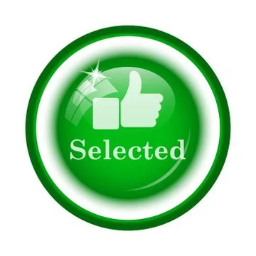 Selected icon. Internet button on white background.. Illustrazione stock