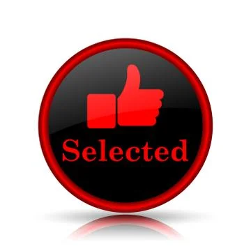 Selected icon. Internet button on white background.. Illustrazione stock