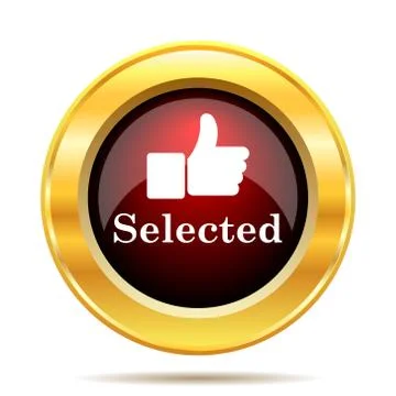 Selected icon. Internet button on white background.. Stock Illustration