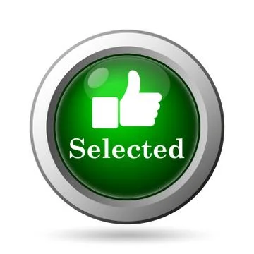 Selected icon. Internet button on white background. Illustrazione stock