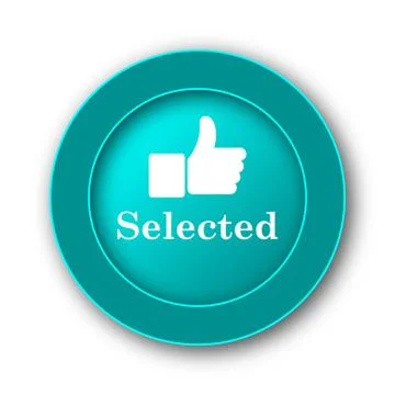  Selected icon. Internet button on white background. Illustrazione stock