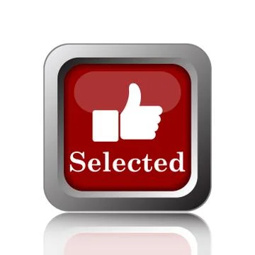 Selected icon. Internet button on white background. Illustrazione stock