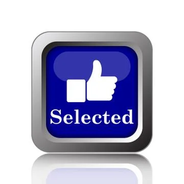 Selected icon. Internet button on white background.. Stock Illustration