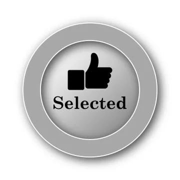 Selected icon. Internet button on white background.. Stock Illustration