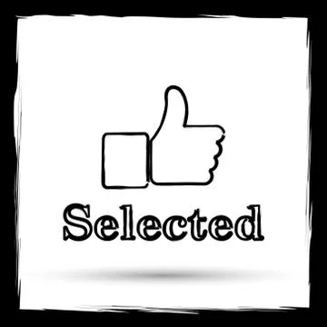 Selected icon. Internet button on white background. Outline design imitating  Stock Illustration