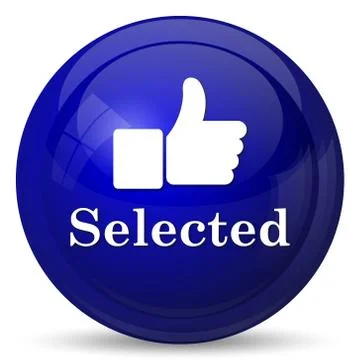 Selected icon. Internet button on white background.. Illustrazione stock