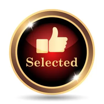 Selected icon. Internet button on white background.. Illustrazione stock