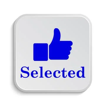 Selected icon. Internet button on white background.. Illustrazione stock