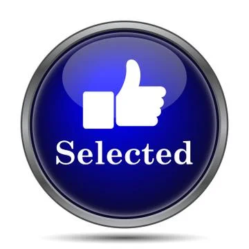 Selected icon. Internet button on white background.. Illustrazione stock