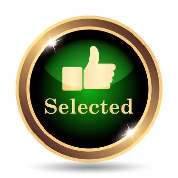 Selected icon. Internet button on white background.. Illustrazione stock