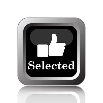 Selected icon. Internet button on white background.. Stock Illustration