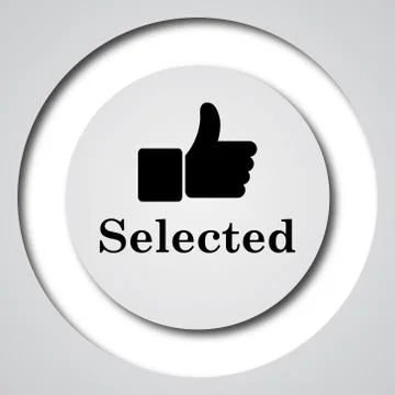 Selected icon. Internet button on white background.. Stock Illustration