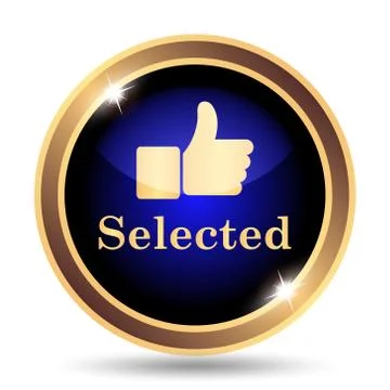Selected icon. Internet button on white background.. Stock Illustration
