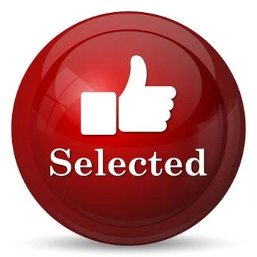 Selected icon. Internet button on white background.. Illustrazione stock